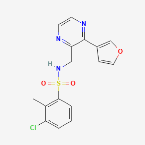 molecular formula C16H14ClN3O3S B2896033 3-氯-N-((3-(呋喃-3-基)吡嗪-2-基)甲基)-2-甲基苯磺酰胺 CAS No. 2034423-91-9