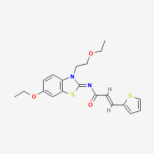 molecular formula C20H22N2O3S2 B2896039 (2E,NZ)-N-(6-ethoxy-3-(2-ethoxyethyl)benzo[d]thiazol-2(3H)-ylidene)-3-(thiophen-2-yl)acrylamide CAS No. 865174-34-1