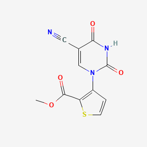 molecular formula C11H7N3O4S B2896041 3-[5-氰基-2,4-二氧代-3,4-二氢-1(2H)-嘧啶基]-2-噻吩甲酸甲酯 CAS No. 446276-11-5