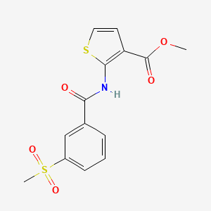 molecular formula C14H13NO5S2 B2896049 Methyl 2-(3-(methylsulfonyl)benzamido)thiophene-3-carboxylate CAS No. 896297-06-6