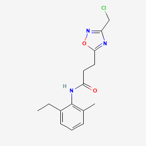 molecular formula C15H18ClN3O2 B2896061 3-[3-(氯甲基)-1,2,4-恶二唑-5-基]-N-(2-乙基-6-甲苯基)丙酰胺 CAS No. 1432436-58-2