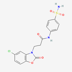 molecular formula C16H14ClN3O5S B2896074 3-(5-氯-2-氧代苯并[d]恶唑-3(2H)-基)-N-(4-磺酰胺基苯基)丙酰胺 CAS No. 902253-46-7