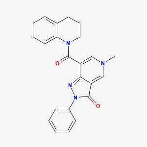 molecular formula C23H20N4O2 B2896076 5-methyl-2-phenyl-7-(1,2,3,4-tetrahydroquinoline-1-carbonyl)-2H-pyrazolo[4,3-c]pyridin-3(5H)-one CAS No. 921507-50-8