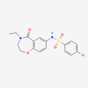 molecular formula C17H17BrN2O4S B2896078 4-bromo-N-(4-ethyl-5-oxo-2,3,4,5-tetrahydrobenzo[f][1,4]oxazepin-7-yl)benzenesulfonamide CAS No. 926032-08-8