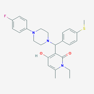 1-ethyl-3-((4-(4-fluorophenyl)piperazin-1-yl)(4-(methylthio)phenyl)methyl)-4-hydroxy-6-methylpyridin-2(1H)-one