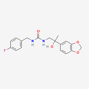 molecular formula C18H19FN2O4 B2896084 1-(2-(苯并[d][1,3]二氧杂环-5-基)-2-羟基丙基)-3-(4-氟苄基)脲 CAS No. 1396885-28-1