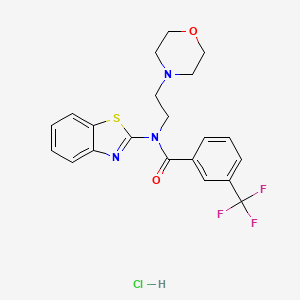 molecular formula C21H21ClF3N3O2S B2896088 N-(苯并[d]噻唑-2-基)-N-(2-吗啉乙基)-3-(三氟甲基)苯甲酰胺盐酸盐 CAS No. 1215422-67-5