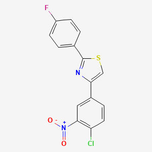 molecular formula C15H8ClFN2O2S B2896094 4-(4-Chloro-3-nitrophenyl)-2-(4-fluorophenyl)-1,3-thiazole CAS No. 260788-64-5