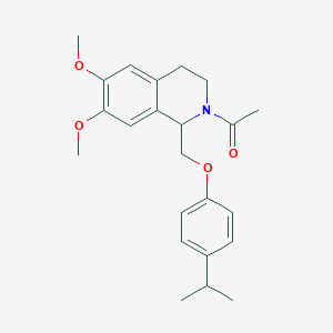 molecular formula C23H29NO4 B2896100 1-(1-((4-isopropylphenoxy)methyl)-6,7-dimethoxy-3,4-dihydroisoquinolin-2(1H)-yl)ethanone CAS No. 449765-21-3