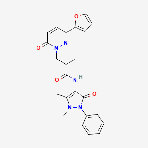 N-(1,5-dimethyl-3-oxo-2-phenyl-2,3-dihydro-1H-pyrazol-4-yl)-3-(3-(furan-2-yl)-6-oxopyridazin-1(6H)-yl)-2-methylpropanamide
