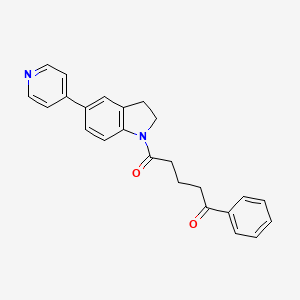 molecular formula C24H22N2O2 B2896111 1-苯基-5-(5-(吡啶-4-基)吲哚-1-基)戊烷-1,5-二酮 CAS No. 2034276-18-9