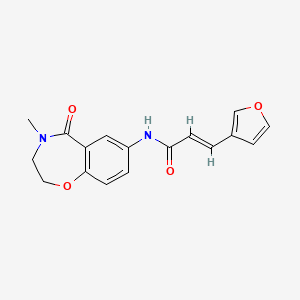 B2896115 (E)-3-(furan-3-yl)-N-(4-methyl-5-oxo-2,3,4,5-tetrahydrobenzo[f][1,4]oxazepin-7-yl)acrylamide CAS No. 1448140-08-6