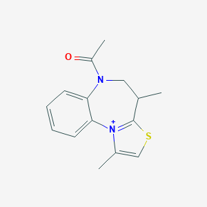 molecular formula C15H17N2OS+ B289614 6-acetyl-1,4-dimethyl-4H,5H,6H-[1,3]thiazolo[3,2-a][1,5]benzodiazepin-11-ium 