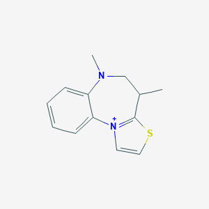 molecular formula C13H15N2S+ B289615 4,6-dimethyl-4H,5H,6H-[1,3]thiazolo[3,2-a][1,5]benzodiazepin-11-ium 