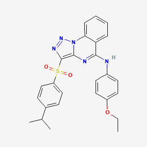 molecular formula C26H25N5O3S B2896153 N-(4-ethoxyphenyl)-3-{[4-(propan-2-yl)phenyl]sulfonyl}[1,2,3]triazolo[1,5-a]quinazolin-5-amine CAS No. 899761-01-4