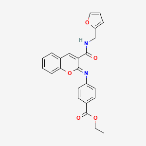 molecular formula C24H20N2O5 B2896154 ethyl 4-({(2Z)-3-[(furan-2-ylmethyl)carbamoyl]-2H-chromen-2-ylidene}amino)benzoate CAS No. 1327183-26-5