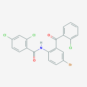 molecular formula C20H11BrCl3NO2 B2896155 N-[4-Bromo-2-(2-chlorobenzoyl)phenyl]-2,4-dichlorobenzamide CAS No. 315195-30-3