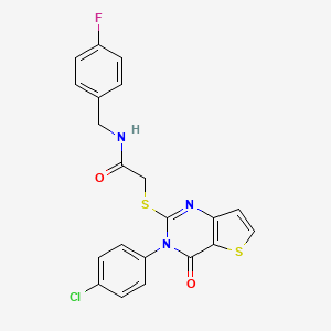 2-{[3-(4-chlorophenyl)-4-oxo-3,4-dihydrothieno[3,2-d]pyrimidin-2-yl]sulfanyl}-N-(4-fluorobenzyl)acetamide