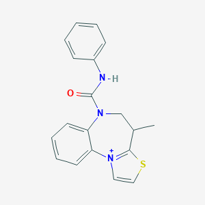 molecular formula C19H18N3OS+ B289617 4-methyl-N-phenyl-4,5-dihydro-[1,3]thiazolo[2,3-d][1,5]benzodiazepin-11-ium-6-carboxamide 