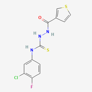 N-(3-chloro-4-fluorophenyl)-2-(3-thienylcarbonyl)-1-hydrazinecarbothioamide