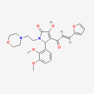 molecular formula C25H28N2O7 B2896182 (E)-5-(2,3-dimethoxyphenyl)-4-(3-(furan-2-yl)acryloyl)-3-hydroxy-1-(2-morpholinoethyl)-1H-pyrrol-2(5H)-one CAS No. 862315-10-4