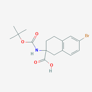 molecular formula C16H20BrNO4 B2896187 6-Bromo-2-{[(tert-butoxy)carbonyl]amino}-1,2,3,4-tetrahydronaphthalene-2-carboxylic acid CAS No. 1699409-15-8