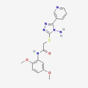 molecular formula C17H18N6O3S B2896189 2-{[4-amino-5-(pyridin-3-yl)-4H-1,2,4-triazol-3-yl]sulfanyl}-N-(2,5-dimethoxyphenyl)acetamide CAS No. 901153-93-3