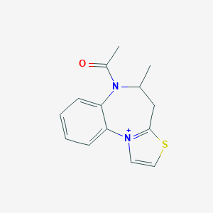 molecular formula C14H15N2OS+ B289619 6-acetyl-5-methyl-4H,5H,6H-[1,3]thiazolo[2,3-d][1,5]benzodiazepin-11-ium 