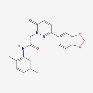 molecular formula C21H19N3O4 B2896190 2-[3-(1,3-苯并二氧杂-5-基)-6-氧代嘧啶-1-基]-N-(2,5-二甲基苯基)乙酰胺 CAS No. 941972-71-0