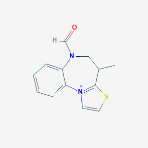 molecular formula C13H13N2OS+ B289620 6-formyl-4-methyl-4H,5H,6H-[1,3]thiazolo[3,2-a][1,5]benzodiazepin-11-ium 