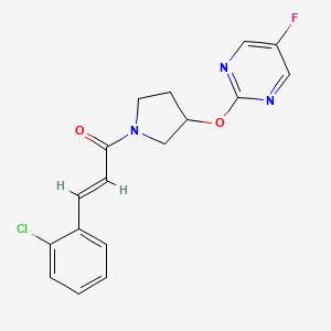 (E)-3-(2-chlorophenyl)-1-(3-((5-fluoropyrimidin-2-yl)oxy)pyrrolidin-1-yl)prop-2-en-1-one