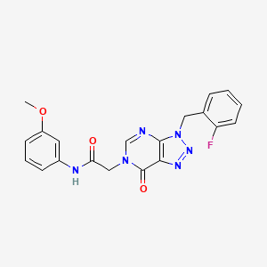 molecular formula C20H17FN6O3 B2896207 2-(3-(2-fluorobenzyl)-7-oxo-3H-[1,2,3]triazolo[4,5-d]pyrimidin-6(7H)-yl)-N-(3-methoxyphenyl)acetamide CAS No. 847383-18-0