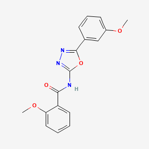 molecular formula C17H15N3O4 B2896211 2-methoxy-N-(5-(3-methoxyphenyl)-1,3,4-oxadiazol-2-yl)benzamide CAS No. 865286-42-6