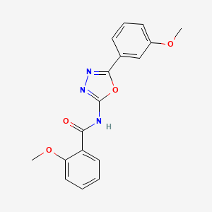 molecular formula C17H15N3O4 B2896211 2-methoxy-N-[5-(3-methoxyphenyl)-1,3,4-oxadiazol-2-yl]benzamide CAS No. 865286-42-6