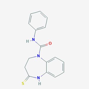 molecular formula C16H15N3OS B289622 N-phenyl-4-thioxo-2,3,4,5-tetrahydro-1H-1,5-benzodiazepine-1-carboxamide 
