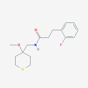 molecular formula C16H22FNO2S B2896228 3-(2-fluorophenyl)-N-((4-methoxytetrahydro-2H-thiopyran-4-yl)methyl)propanamide CAS No. 2034399-52-3