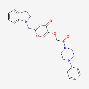 molecular formula C26H27N3O4 B2896229 2-(吲哚-1-基甲基)-5-(2-氧代-2-(4-苯基哌嗪-1-基)乙氧基)-4H-吡喃-4-酮 CAS No. 898455-57-7