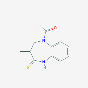 1-(3-METHYL-4-SULFANYLIDENE-2,3,4,5-TETRAHYDRO-1H-1,5-BENZODIAZEPIN-1-YL)ETHAN-1-ONE