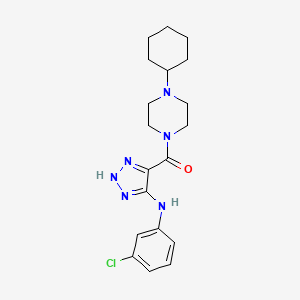 (5-((3-chlorophenyl)amino)-1H-1,2,3-triazol-4-yl)(4-cyclohexylpiperazin-1-yl)methanone