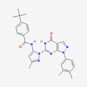 4-tert-butyl-N-{1-[1-(3,4-dimethylphenyl)-4-oxo-1H,4H,5H-pyrazolo[3,4-d]pyrimidin-6-yl]-3-methyl-1H-pyrazol-5-yl}benzamide