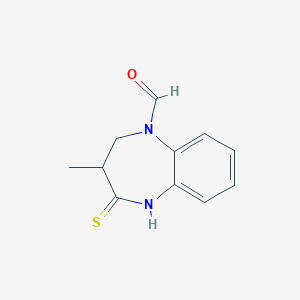 molecular formula C11H12N2OS B289624 3-methyl-4-thioxo-2,3,4,5-tetrahydro-1H-1,5-benzodiazepine-1-carbaldehyde 