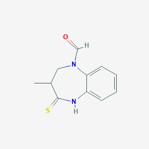 3-methyl-4-thioxo-2,3,4,5-tetrahydro-1H-1,5-benzodiazepine-1-carbaldehyde