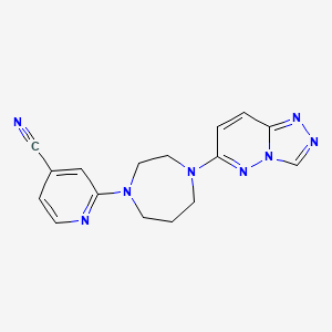 molecular formula C16H16N8 B2896245 2-(4-([1,2,4]Triazolo[4,3-b]pyridazin-6-yl)-1,4-diazepan-1-yl)isonicotinonitrile CAS No. 2310017-69-5