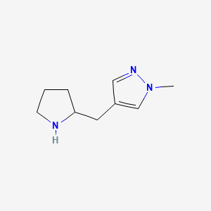 molecular formula C9H15N3 B2896246 1-methyl-4-[(pyrrolidin-2-yl)methyl]-1H-pyrazole CAS No. 1343926-42-0