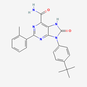 molecular formula C23H23N5O2 B2896248 9-(4-tert-butylphenyl)-2-(2-methylphenyl)-8-oxo-7H-purine-6-carboxamide CAS No. 898421-95-9