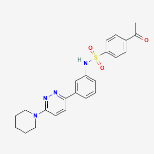 4-acetyl-N-{3-[6-(piperidin-1-yl)pyridazin-3-yl]phenyl}benzene-1-sulfonamide