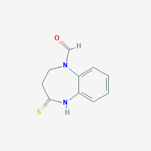 molecular formula C10H10N2OS B289625 4-thioxo-2,3,4,5-tetrahydro-1H-1,5-benzodiazepine-1-carbaldehyde 
