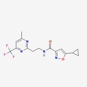 5-cyclopropyl-N-(2-(4-methyl-6-(trifluoromethyl)pyrimidin-2-yl)ethyl)isoxazole-3-carboxamide