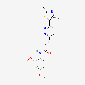 molecular formula C19H20N4O3S2 B2896264 N-(2,4-dimethoxyphenyl)-2-((6-(2,4-dimethylthiazol-5-yl)pyridazin-3-yl)thio)acetamide CAS No. 894007-45-5