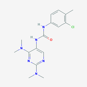 molecular formula C16H21ClN6O B2896265 1-(2,4-Bis(dimethylamino)pyrimidin-5-yl)-3-(3-chloro-4-methylphenyl)urea CAS No. 1795296-94-4